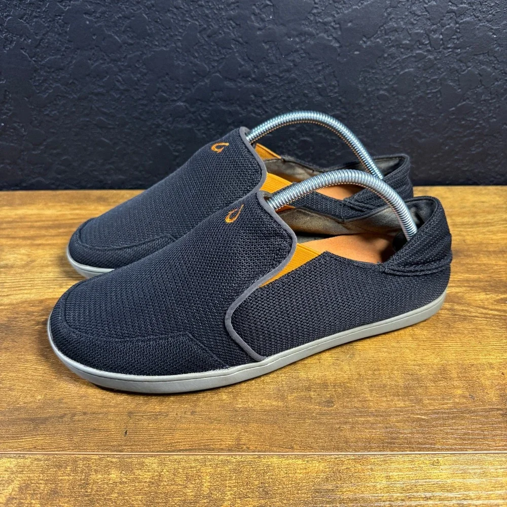 OluKai Nohea Mesh 10188-4242 Black Grey Textile Slip-On Shoe Mens 8.5